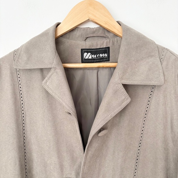 Vintage faux suede trench coat - Picture 5 of 8